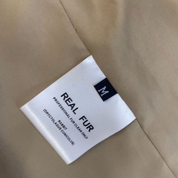 Vintage Rabbit Fur Mock Neck Textured Jacket Medium - Picture 11 of 13